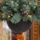 Glitzhome 2PK 24"D Pre-Lit Ligthed Frosted Christmas Artificial Pinecone Hanging Basket (Inlcudes Timer)