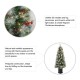 Glitzhome 5ft Pre-Lit Pine Artificial Christmas Porch Tree with 150 Warm White Lights, Pinecones and Red Berries