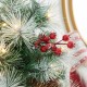 Glitzhome 5ft Pre-Lit Pine Artificial Christmas Porch Tree with 150 Warm White Lights, Pinecones and Red Berries