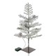 Glitzhome 2ft Lighted Pre-Lit Upward Wrapped Flocked Pine Artificial Christmas Greenery Table Tree(Includes Timer)