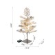 Glitzhome 2ft Lighted Pre-Lit Upward Wrapped Flocked Pine Artificial Christmas Greenery Table Tree(Includes Timer)