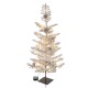 Glitzhome 3ft Lighted Pre-Lit Upward Wrapped Flocked Pine Artificial Christmas Greenery Table Tree(Includes Timer)