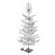 Glitzhome 3ft Lighted Pre-Lit Upward Wrapped Flocked Pine Artificial Christmas Greenery Table Tree(Includes Timer)