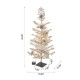 Glitzhome 3ft Lighted Pre-Lit Upward Wrapped Flocked Pine Artificial Christmas Greenery Table Tree(Includes Timer)