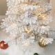 Glitzhome 3ft Lighted Pre-Lit Upward Wrapped Flocked Pine Artificial Christmas Greenery Table Tree(Includes Timer)