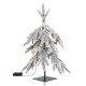 Glitzhome 2ft Lighted Pre-Lit Downward Wrapped Flocked Pine Artificial Christmas Greenery Table Tree(Includes Timer)