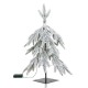 Glitzhome 2ft Lighted Pre-Lit Downward Wrapped Flocked Pine Artificial Christmas Greenery Table Tree(Includes Timer)