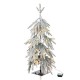 Glitzhome 3ft Lighted Pre-Lit Downward Wrapped Flocked Pine Artificial Christmas Greenery Table Tree(Includes Timer)