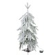 Glitzhome 3ft Lighted Pre-Lit Downward Wrapped Flocked Pine Artificial Christmas Greenery Table Tree(Includes Timer)