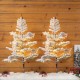 Glitzhome 2PK 2ft Lighted Pre-Lit Upward Wrapped Flocked Pine Artificial Christmas Greenery Table Tree(Includes Timer)
