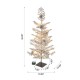 Glitzhome 2PK 3ft Lighted Pre-Lit Upward Wrapped Flocked Pine Artificial Christmas Greenery Table Tree(Includes Timer)