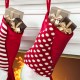 Glitzhome Set of 2 21.75"H 3D Fabric Christmas Gnome Stripes & Dots Stocking