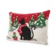 Glitzhome 18"L x 12"H Hooked Christmas Cat Pillow