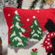 Glitzhome 18"L x 12"H Hooked Christmas Cat Pillow