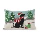 Glitzhome 18"L x 12"H Hooked Christmas Dog Pillow