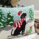 Glitzhome 18"L x 12"H Hooked Christmas Dog Pillow