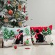 Glitzhome Set of 2 18"L Hooked Christmas Cat & Dog Pillow