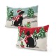 Glitzhome Set of 2 18"L Hooked Christmas Cat & Dog Pillow