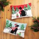 Glitzhome Set of 2 18"L Hooked Christmas Cat & Dog Pillow