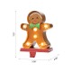 Glitzhome 7.25"H Marquee LED Gingerbread Man Christmas Stocking Holder