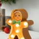 Glitzhome 7.25"H Marquee LED Gingerbread Man Christmas Stocking Holder