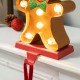 Glitzhome 7.25"H Marquee LED Gingerbread Man Christmas Stocking Holder