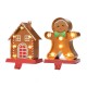 Glitzhome Set of 2 Marquee LED Gingerbread House & Gingerbread Man Christmas Stocking Holder