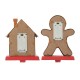 Glitzhome Set of 2 Marquee LED Gingerbread House & Gingerbread Man Christmas Stocking Holder