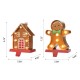 Glitzhome Set of 2 Marquee LED Gingerbread House & Gingerbread Man Christmas Stocking Holder