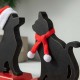 Glitzhome Set of 2 Wooden/Metal Cat & Dog Christmas Stocking Holder