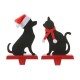 Glitzhome Set of 2 Wooden/Metal Cat & Dog Christmas Stocking Holder
