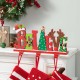 Glitzhome 14.5"L Wooden/Metal "BELIEVE" Christmas Stocking Holder
