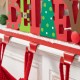 Glitzhome 14.5"L Wooden/Metal "BELIEVE" Christmas Stocking Holder