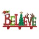 Glitzhome 14.5"L Wooden/Metal "BELIEVE" Christmas Stocking Holder