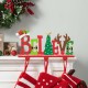 Glitzhome 14.5"L Wooden/Metal "BELIEVE" Christmas Stocking Holder