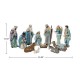 Glitzhome 12pcs Oversized Deluxe Blue Resin Nativity Scene Figurine Set