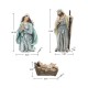 Glitzhome 12pcs Oversized Deluxe Blue Resin Nativity Scene Figurine Set