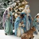 Glitzhome 12pcs Oversized Deluxe Blue Resin Nativity Scene Figurine Set