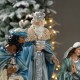 Glitzhome 12pcs Oversized Deluxe Blue Resin Nativity Scene Figurine Set