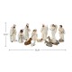 Glitzhome 12pcs Ivory Resin Nativity Scene Figurine Set