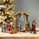 Glitzhome 11pcs Multi-Colored Resin Nativity Scene Figurine Set