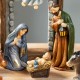 Glitzhome 11pcs Multi-Colored Resin Nativity Scene Figurine Set