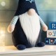 Glitzhome 25.5"H Fabric Hanukkah Gnome Standing Decor