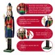 Glitzhome 36"H Wooden Christmas King Nutcracker