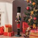 Glitzhome 36"H Wooden Christmas Drummer Nutcracker