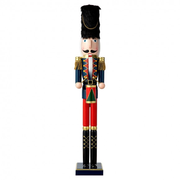 Glitzhome 36"H Wooden Christmas Drummer Nutcracker