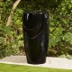 Glitzhome 29.25"H Oversized Black Outdoor Ceramic Pot Fountain with Pump and LED Light