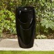 Glitzhome 29.25"H Oversized Black Outdoor Ceramic Pot Fountain with Pump and LED Light