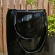 Glitzhome 29.25"H Oversized Black Outdoor Ceramic Pot Fountain with Pump and LED Light