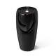 Glitzhome 29.25"H Oversized Black Outdoor Ceramic Pot Fountain with Pump and LED Light